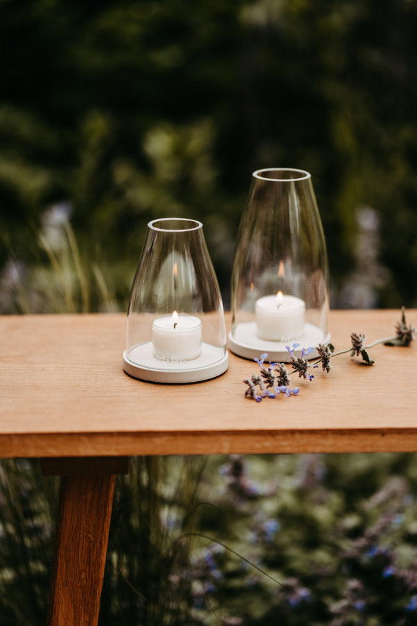 Windlicht Design - Oh.Ha in Kegelform 🔆 stilsicher & pur -  für den Garten oder den Tisch