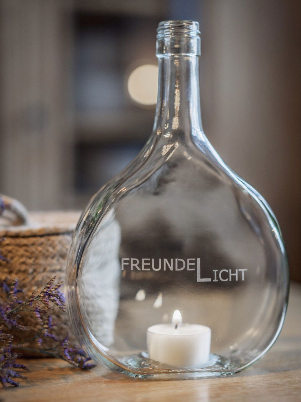 Windlicht FreundeLicht  grün & nachhaltig aus der fränk. Weinflasche - MaBe®