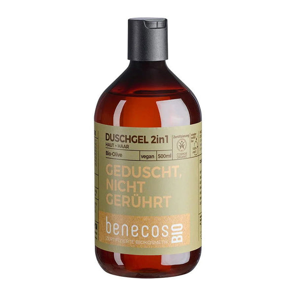 GEDUSCHT, NICHT GERÜHRT Duschgel 2IN1 Bio-Olive Haut & Haar von Benecos - MaBe®
