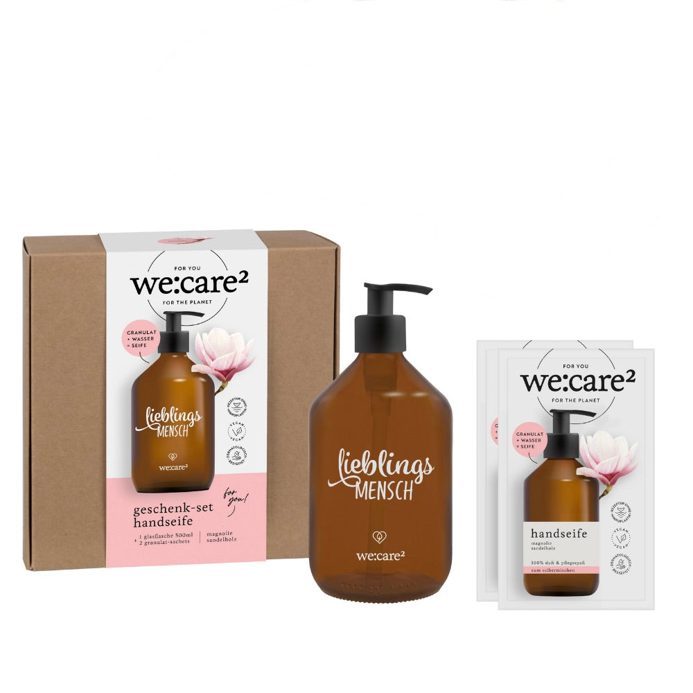 Geschenk-Set Lieblingsmensch Seife Magnolie/Sandelhol - FOR THE PLANET: Nachfüllen statt wegwerfen