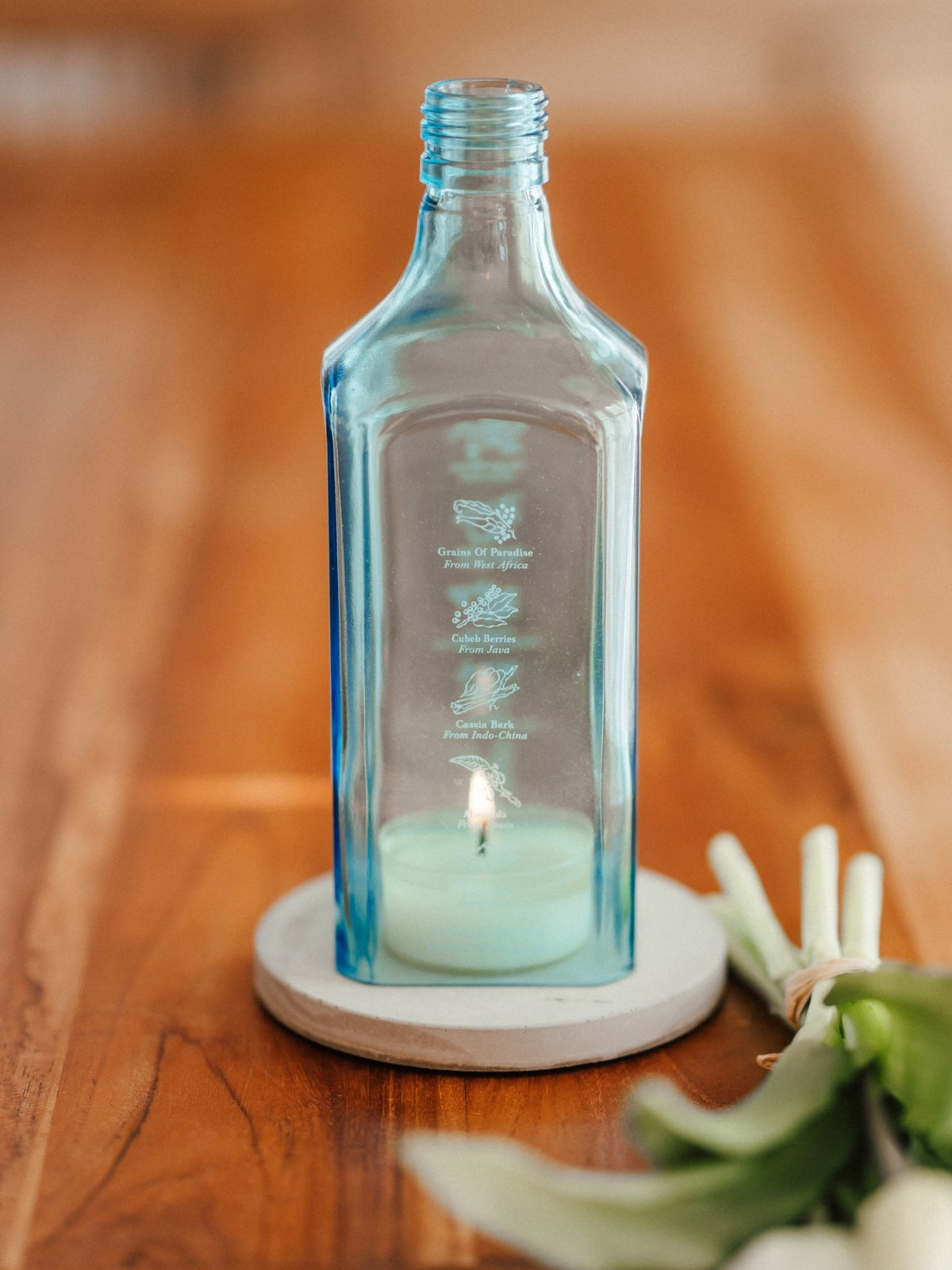 Gin Windlicht - soft color - wunderbar zartes 🩵 Hellblau - nachhaltige Geschenkidee