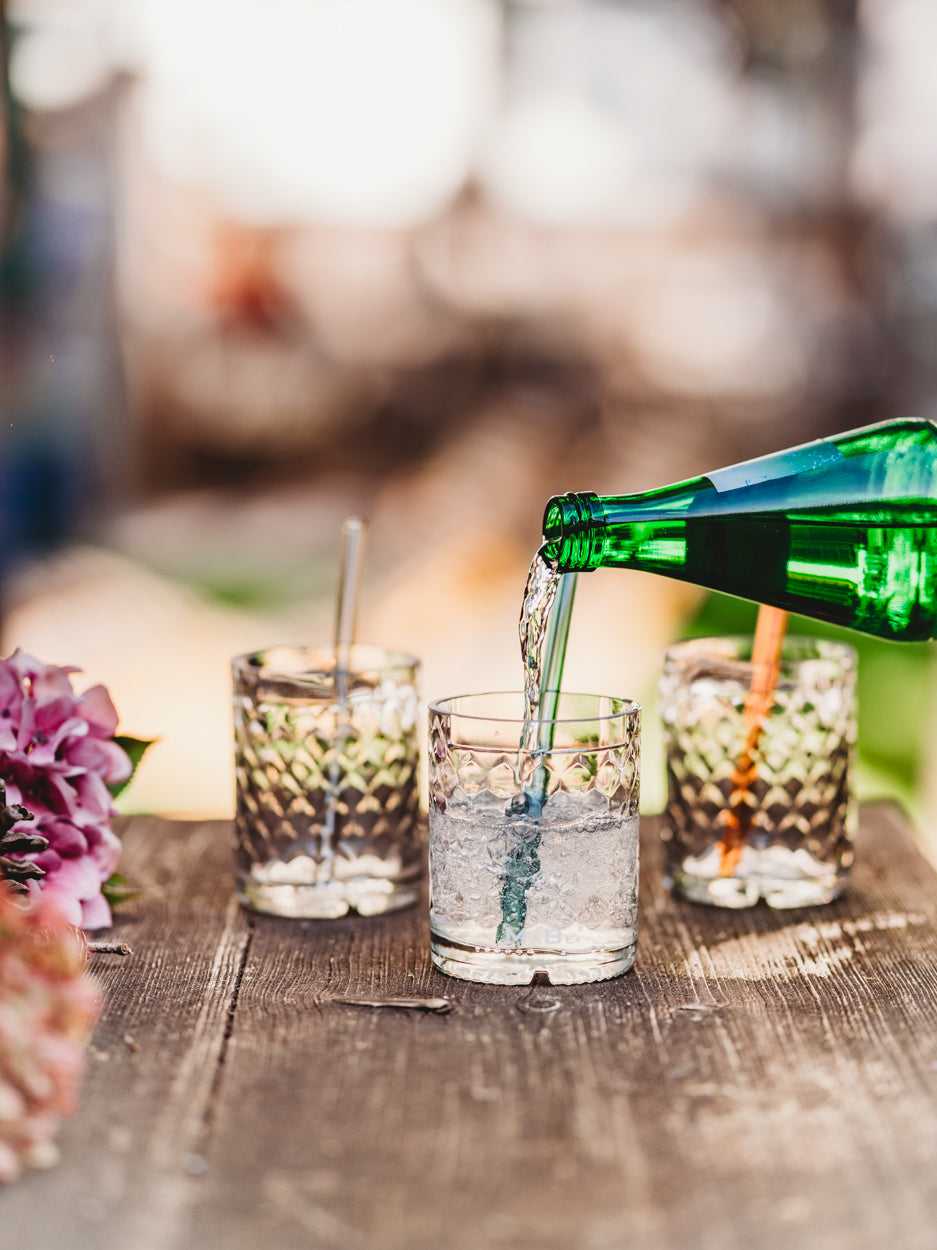 Glas aus der Weinflasche mit Struktur - einzigartig ✨wunderschön
