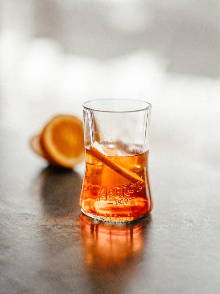 Glas 🧡 aus der alten 0,7l Aperol Flasche mit der APEROL Prägung - witzig & unique