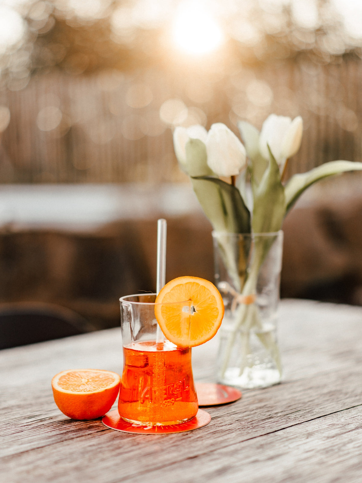 Glas 🧡 aus der alten 0,7l Aperol Flasche mit der APEROL Prägung - witzig & unique