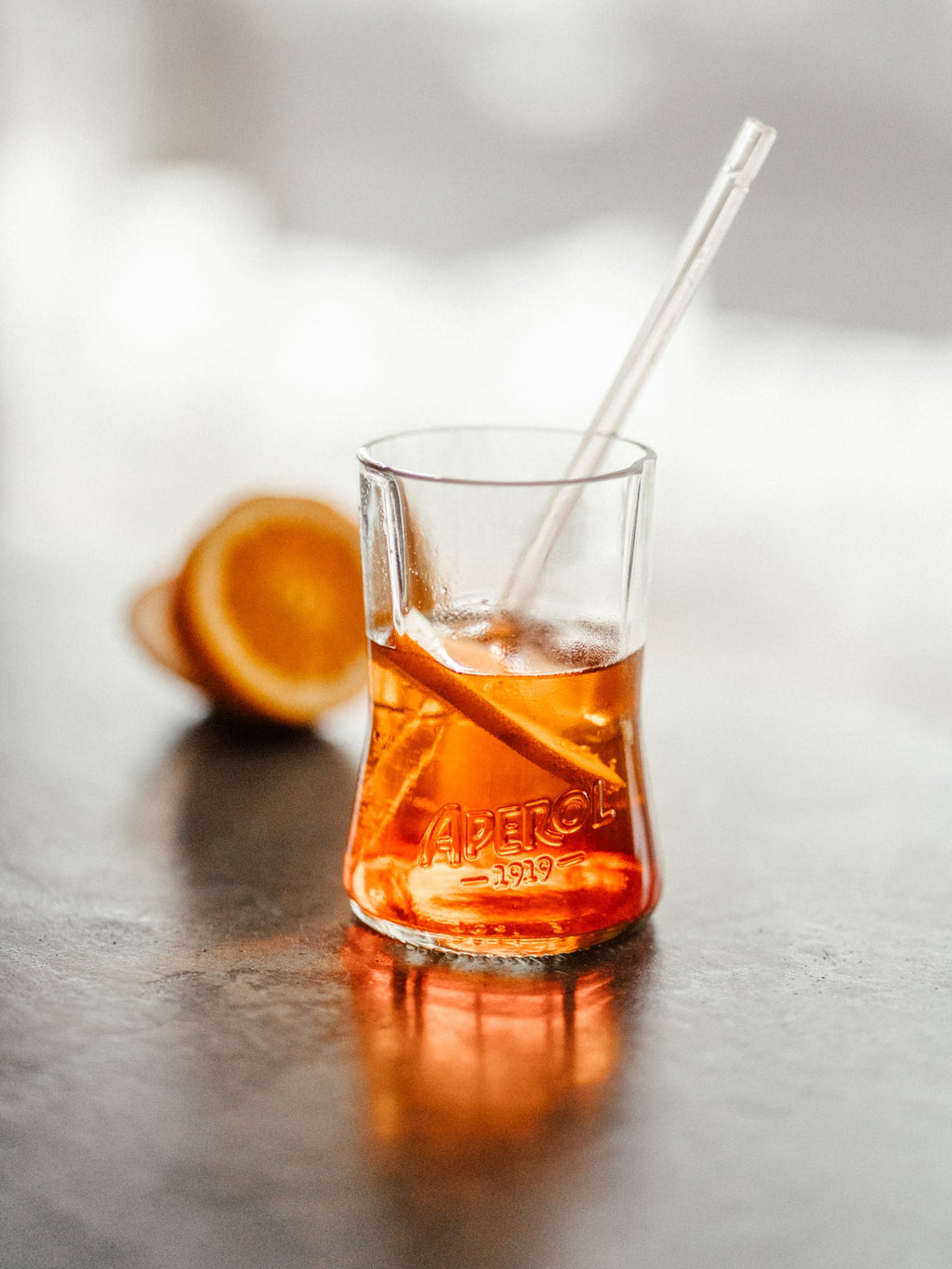 Glas 🧡 aus der alten 0,7l Aperol Flasche mit der APEROL Prägung - witzig & unique