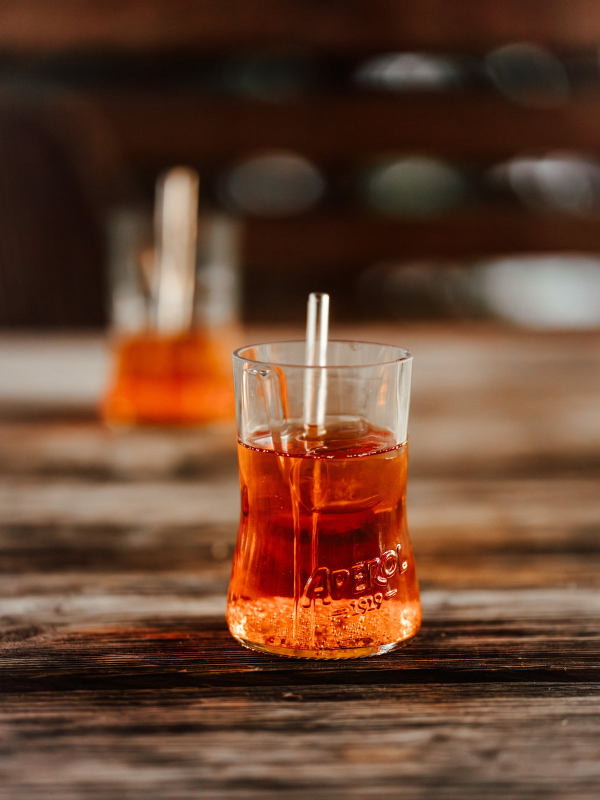 Glas 🧡 aus der alten 0,7l Aperol Flasche mit der APEROL Prägung - witzig & unique