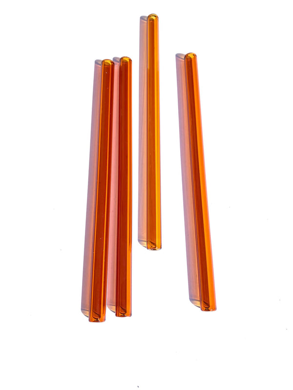 Glastrinkhalm 15cm orange - made in Germany - von Contento - MaBe®