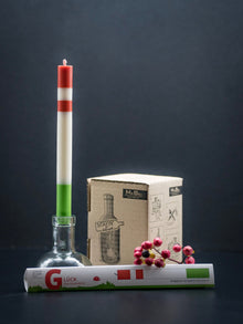 Glücks Kerze (notthegirl) mit upcycling Kerzenständer - Geschenk mit Statement