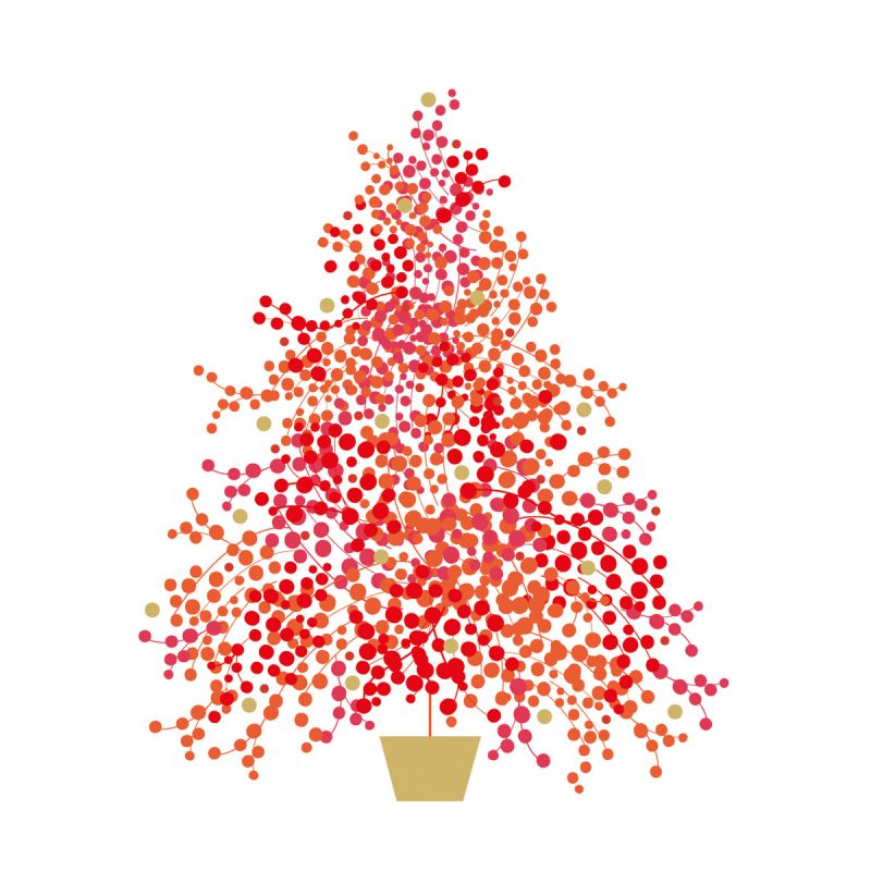 💛 Gold & Rot 🌲 Christmas Tree Servietten - von ppd