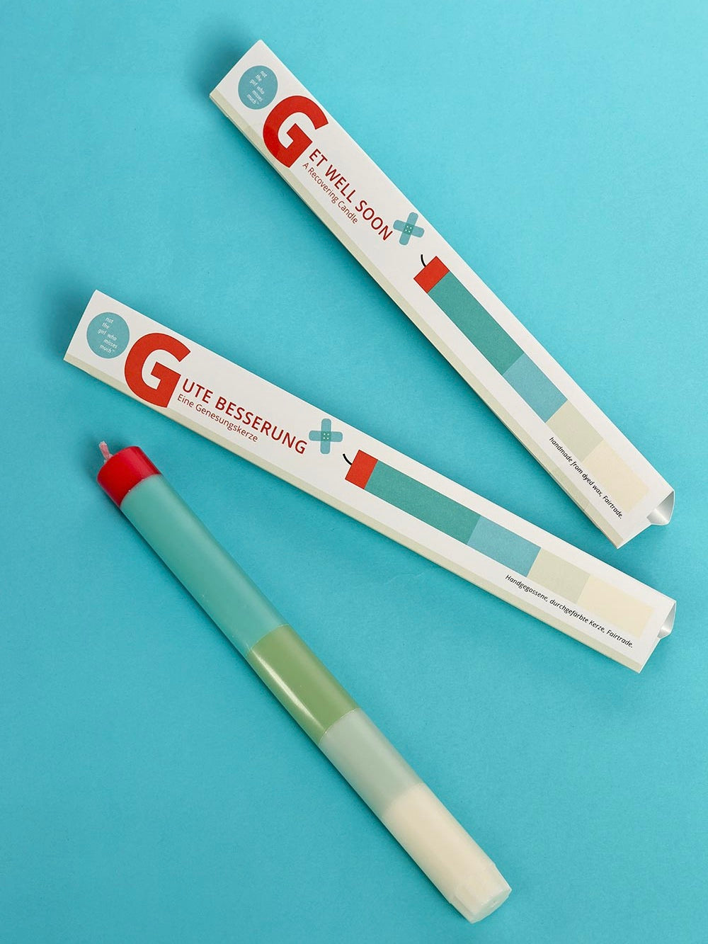 Gute Besserung - Kerze von notthegirl - Grußkerze mit wunderschönen Farben