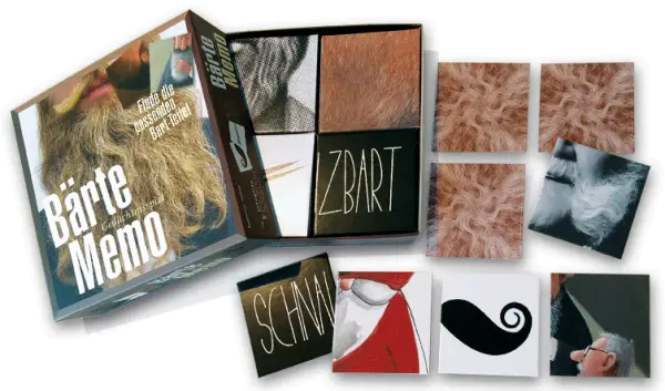 Haariges Bärte Memorie - witziges Mitbringsel für ihn von Inkognito - MaBe®