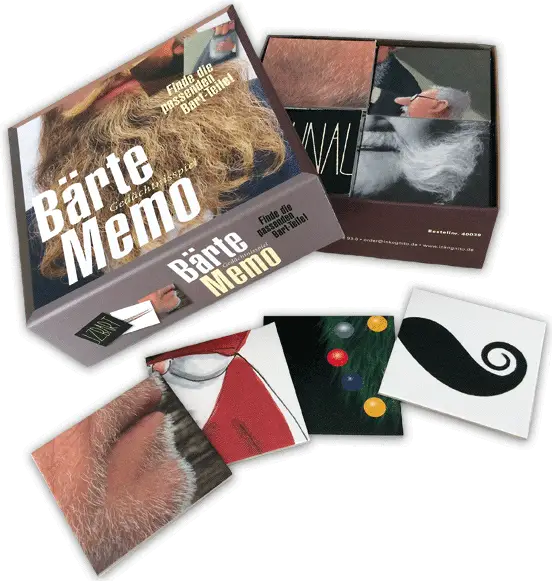 Haariges Bärte Memorie - witziges Mitbringsel für ihn von Inkognito - MaBe®