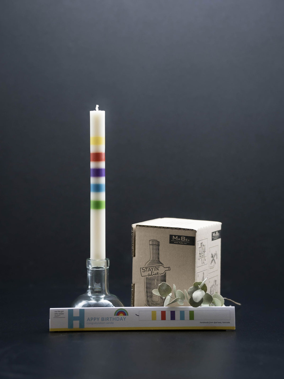 Birthday Kerze (notthegirl) mit upcycling Kerzenständer - Traum Duo - MaBe®
