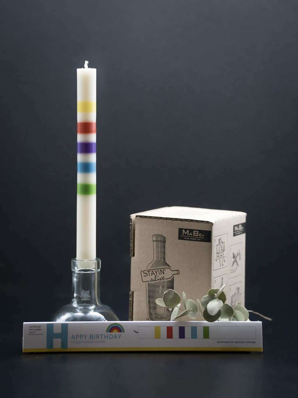 Birthday Kerze (notthegirl) mit upcycling Kerzenständer - Traum Duo - MaBe®