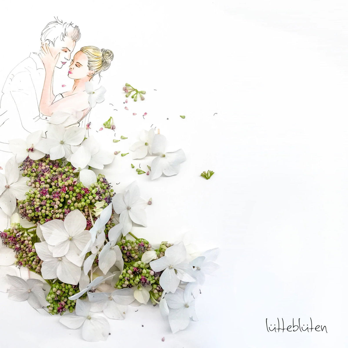 Hortensien Hochzeit in der Blüte - zauberhafte Karten von Lütteblüte -Gabriele Ampt - MaBe®