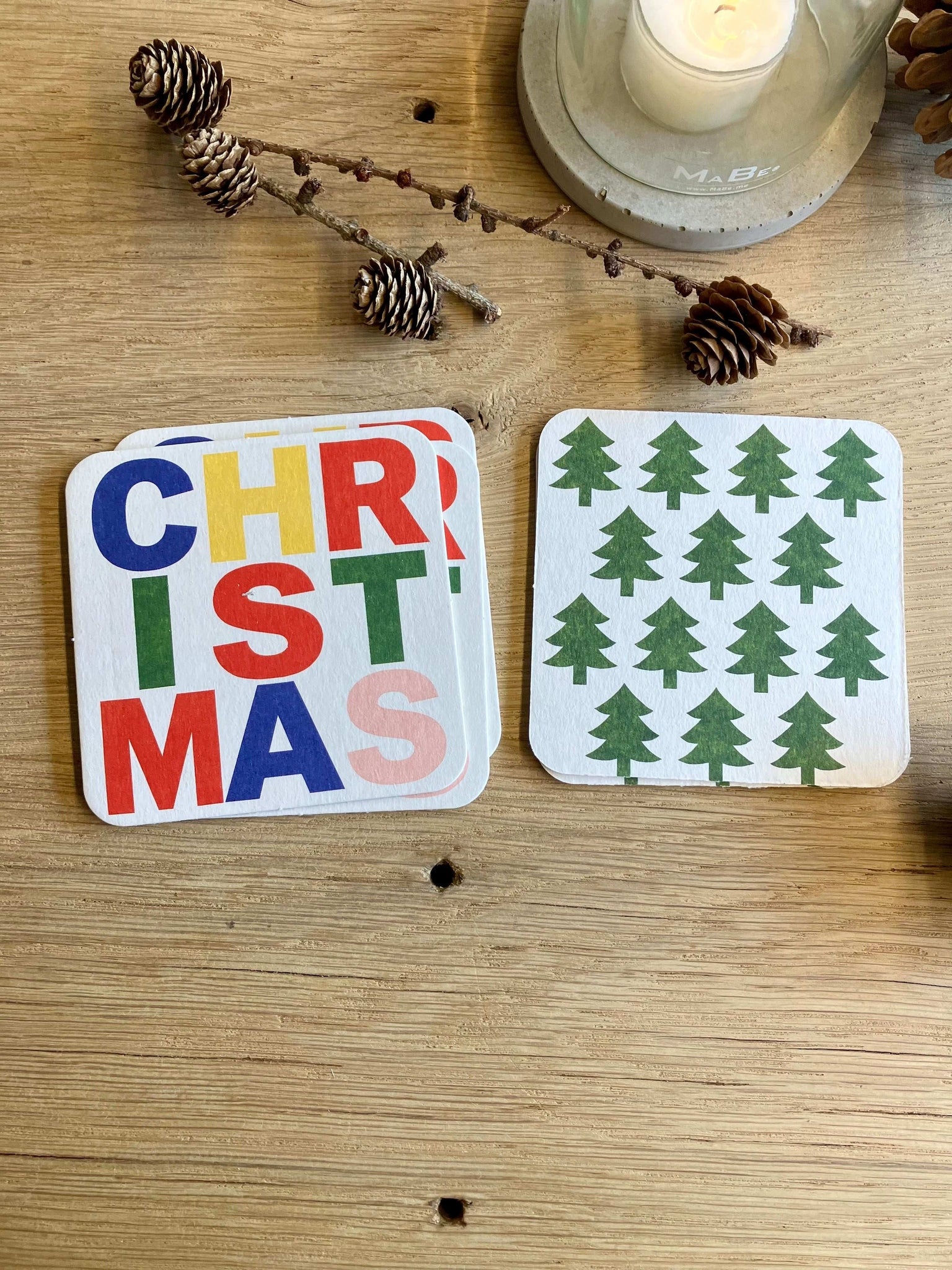 Bunte 🩷💚💙 witzige Weihnachts- 🌲 X-Mas  Untersetzer