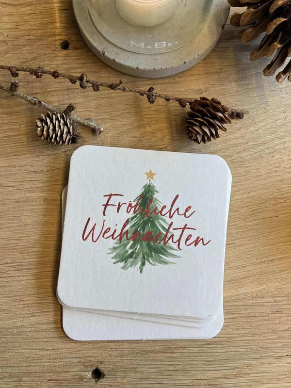 Bunte 🩷💚💙 witzige Weihnachts- 🌲 X-Mas  Untersetzer