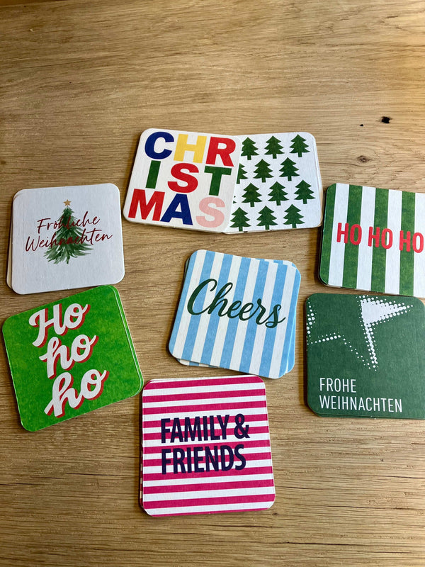 Bunte 🩷💚💙 witzige Weihnachts- 🌲 X-Mas  Untersetzer