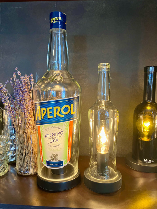 Aperitiv Tischleuchte 🍊 handgefertigt aus der 0,7l Aperol Flasche