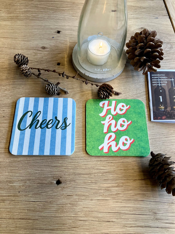 Bunte 🩷💚💙 witzige Weihnachts- 🌲 X-Mas  Untersetzer