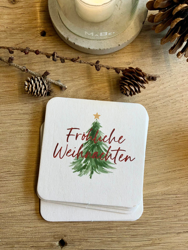 Bunte 🩷💚💙 witzige Weihnachts- 🌲 X-Mas  Untersetzer