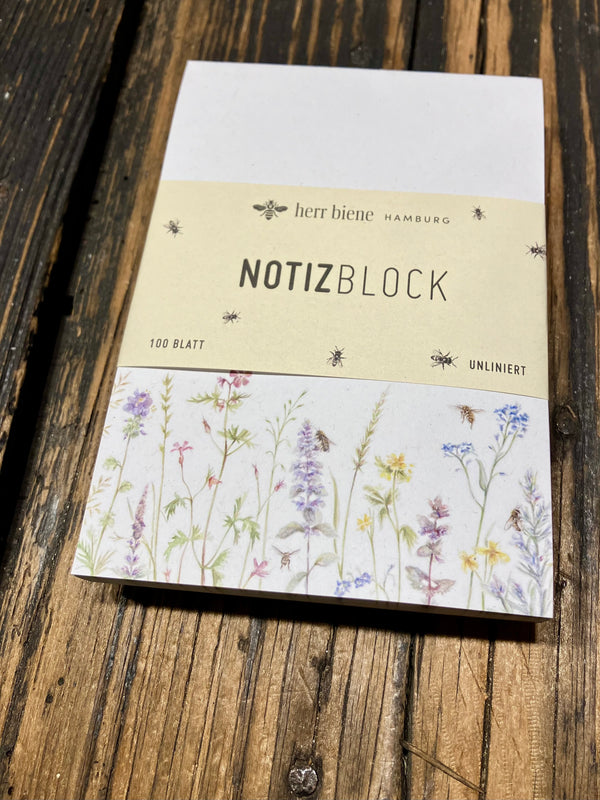 Notizblock Blumenwiese - von herr biene aus Hamburg