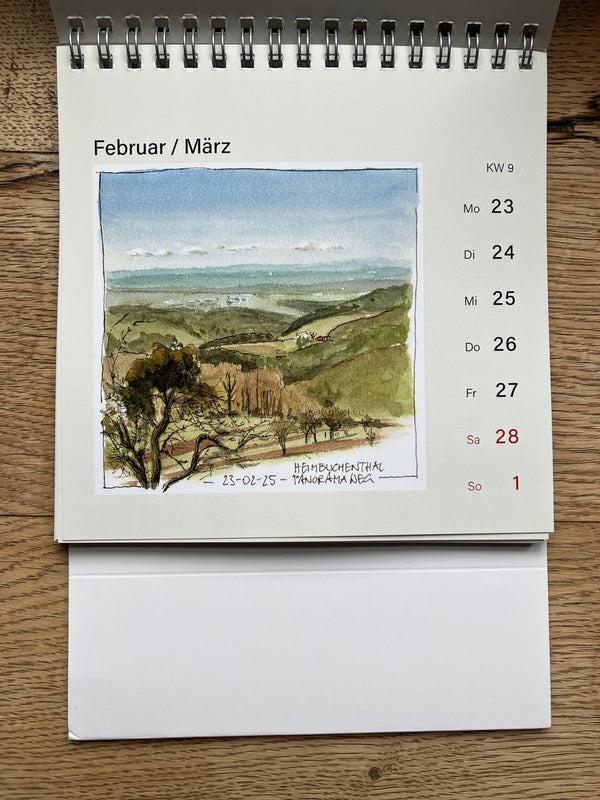 Wochenkalender von Bettina Klinkig - Aschaffenburger Skizzen 2026 - Urban Sketching