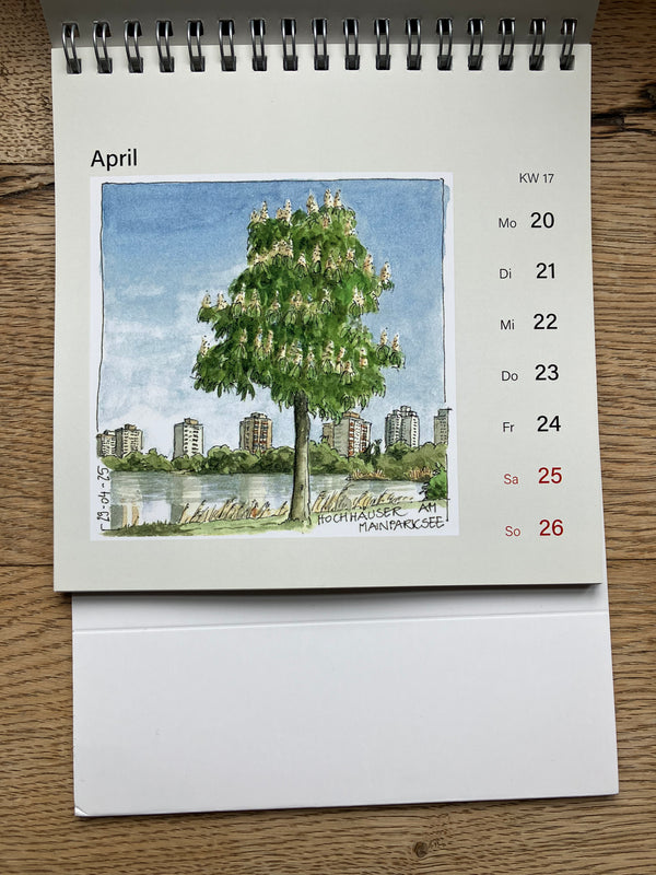 Wochenkalender von Bettina Klinkig - Aschaffenburger Skizzen 2026 - Urban Sketching