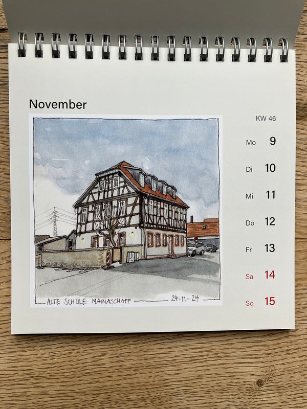 Wochenkalender von Bettina Klinkig - Aschaffenburger Skizzen 2026 - Urban Sketching