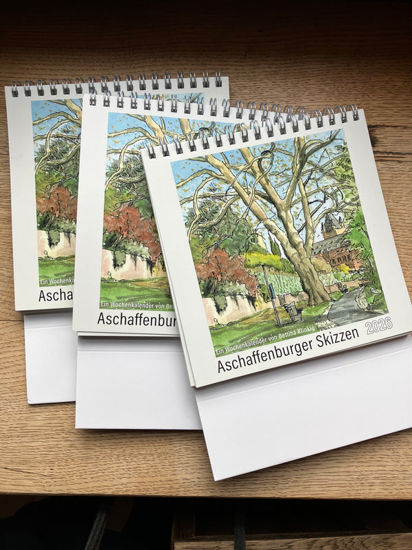 Wochenkalender von Bettina Klinkig - Aschaffenburger Skizzen 2026 - Urban Sketching