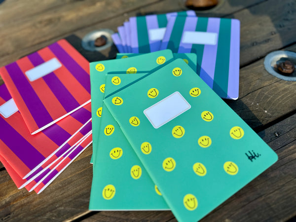 Fröhliches Heft mit Streifen 💜🧡  für Ideen, Wünsche, Gedichte, Urlaubsnotizen