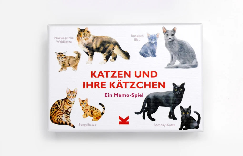 Katzen und ihr Kätzchen 🐈🐈‍⬛ Memospiel vom Laurence King Verlag