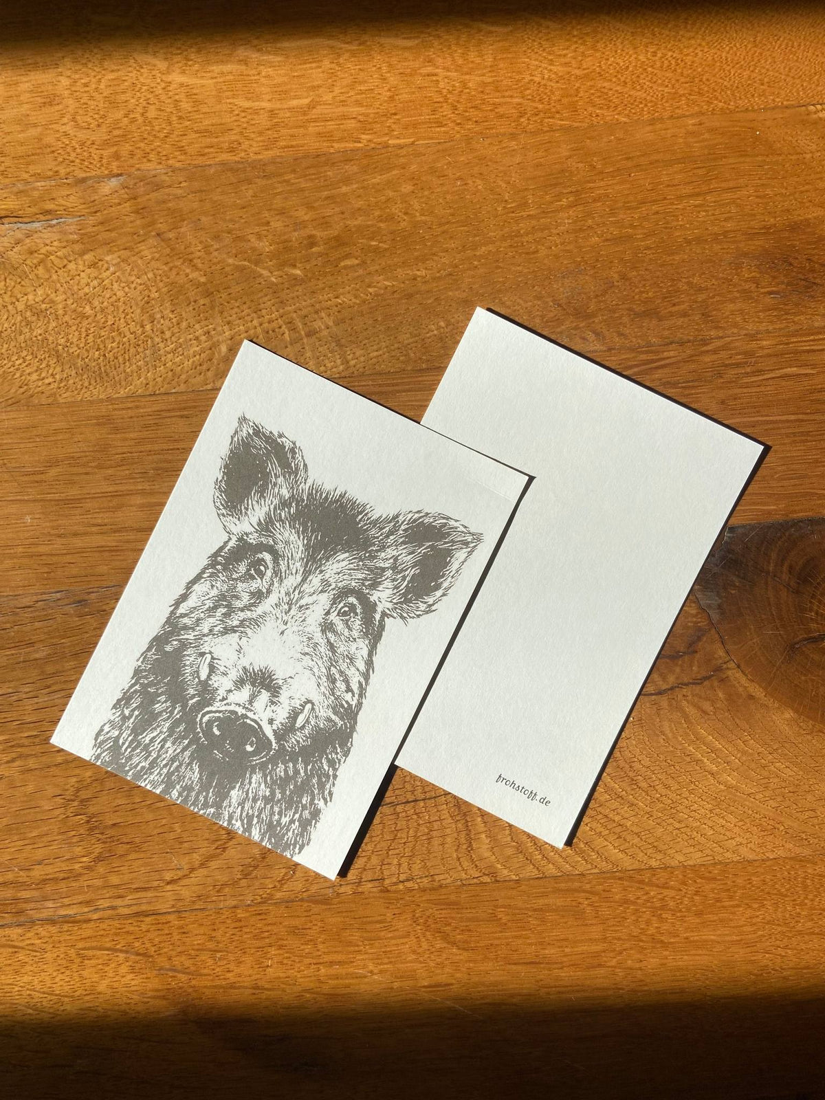 Keiler mit treuem Blick - toll für Natrurfreunde, Wanderer, Jäger - Postkarte von Frohstoff