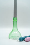Kerzen Ständer aus der 1 l Wein Flasche zartgrün - OHNE Kerze