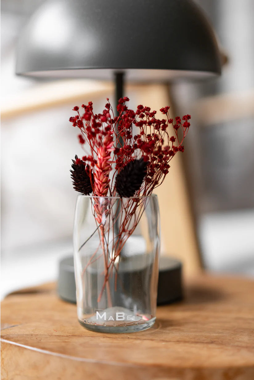 Kleine Vase aus der Piccolo Sekt Flasche - echt grün & ecofriendly