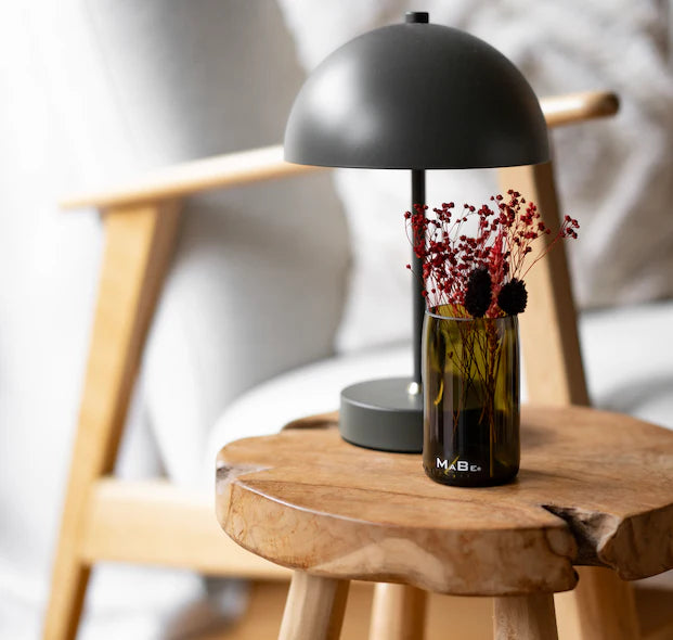 Kleine Vase aus der Piccolo Sekt Flasche - echt grün & ecofriendly