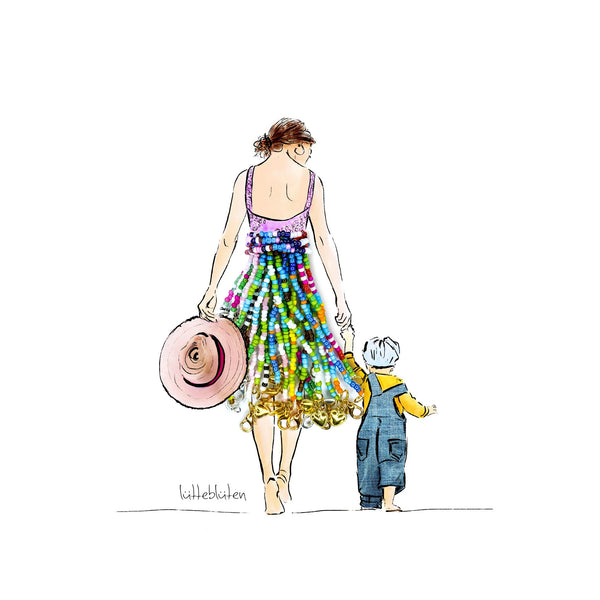 Prettyflowerjewelry Perlenkleid - Groß & Klein ❤️ wundervolle Karten von Lütteblüten - Gabriele Ampt