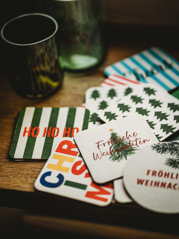 Bunte 🩷💚💙 witzige Weihnachts- 🌲 X-Mas  Untersetzer