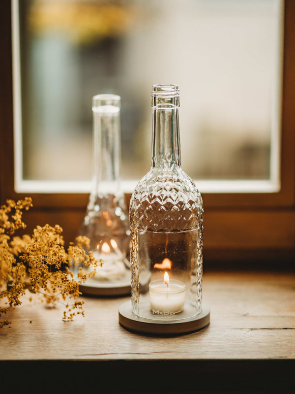 Wein Windlicht mit Schuppen Struktur  - besonders schön