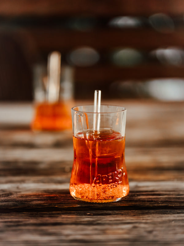 Glas - aus der 0,7l Aperol Flasche, handgefertigt bei Aschaffenburg - Upcycling