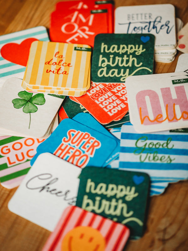 Witzige Untersetzer 😀 als Gruß 🩷 oder statt Postkarte 🥕