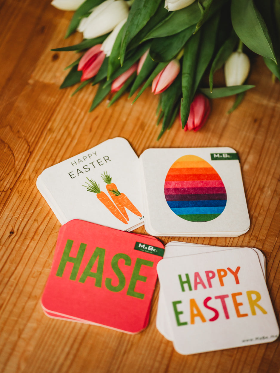 Witzige Untersetzer 😀 als Gruß 🩷 oder statt Postkarte 🥕