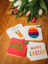 Witzige Untersetzer 😀 als Gruß 🩷 oder statt Postkarte 🥕