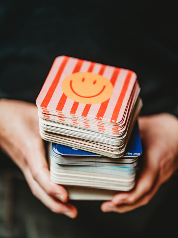 Witzige Untersetzer 😀 als Gruß 🩷 oder statt Postkarte 🥕