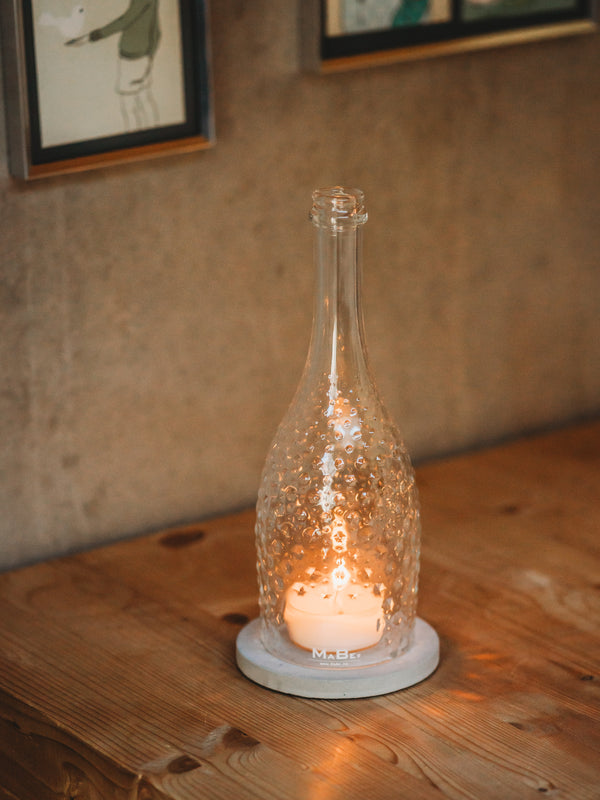 Prosecco Spumante Windlicht - witzig & edel in einem - gitzernde Schönheit