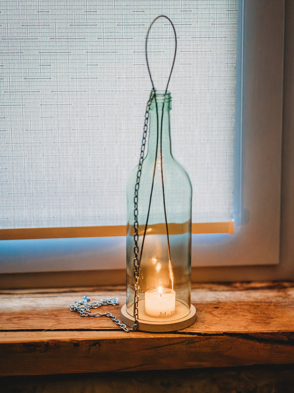 Wein Windlicht hängend - KLASSIK - schlicht & schön - tolles Geschenk