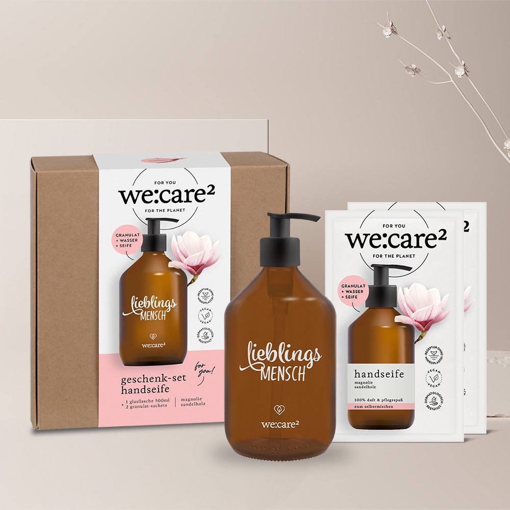 Geschenk-Set Lieblingsmensch Seife Magnolie/Sandelhol - FOR THE PLANET: Nachfüllen statt wegwerfen