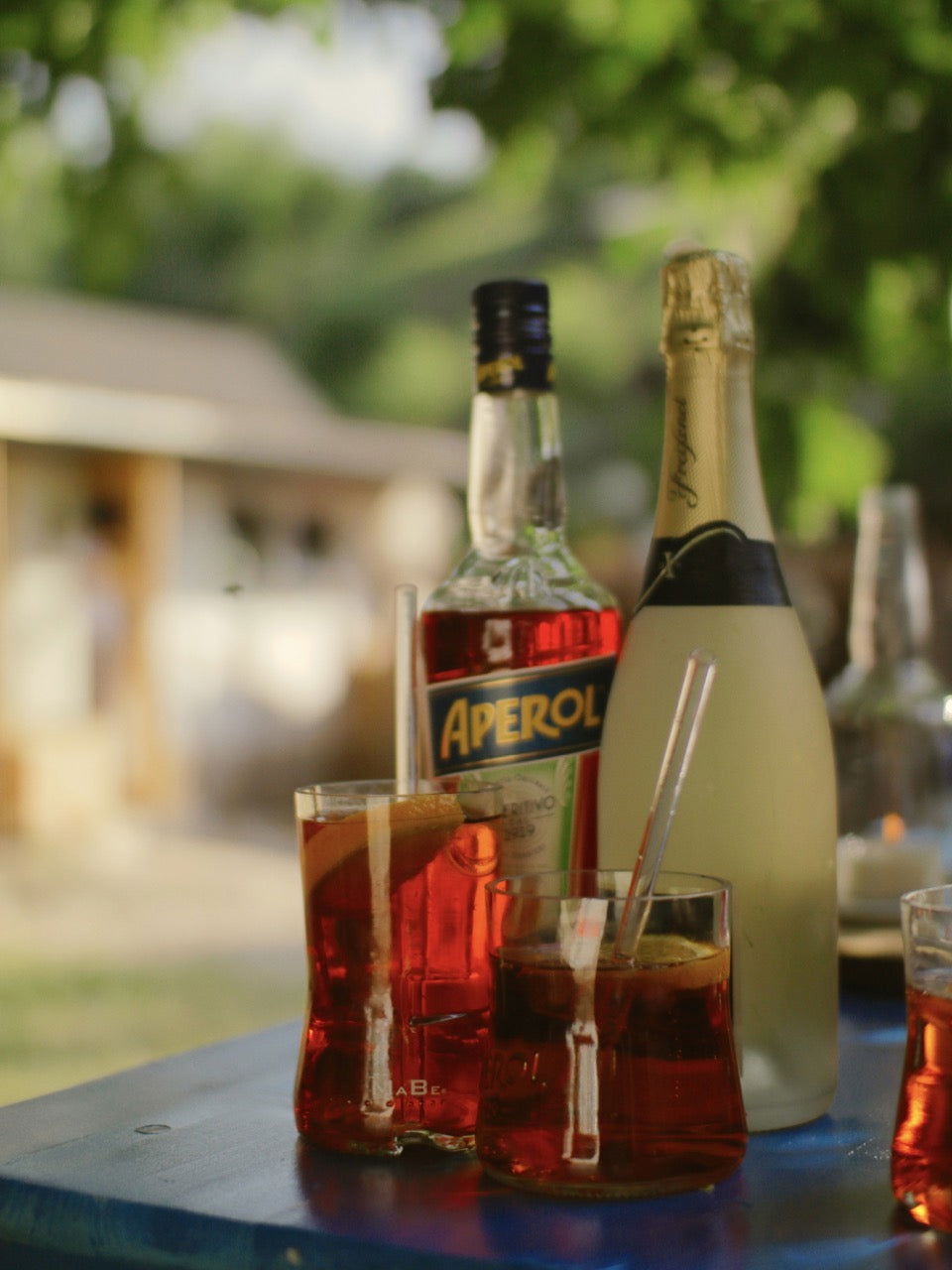 Aperol Glas - das Original - Upcycling aus der leergetrunkenen 1l Aperitivo Flasche - 1 Stück - MaBe®