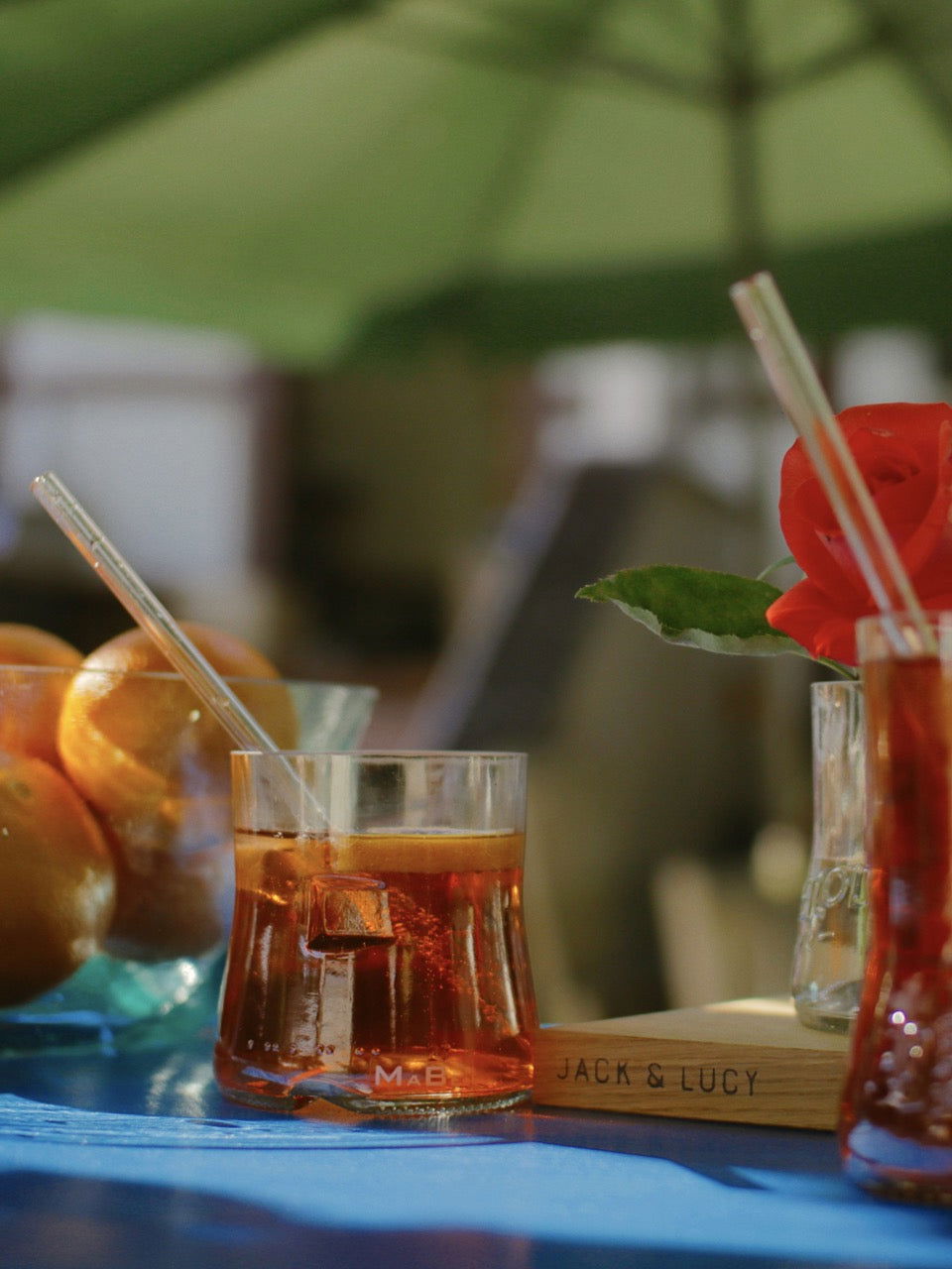 Aperol Glas - das Original - Upcycling aus der leergetrunkenen 1l Aperitivo Flasche - 1 Stück - MaBe®