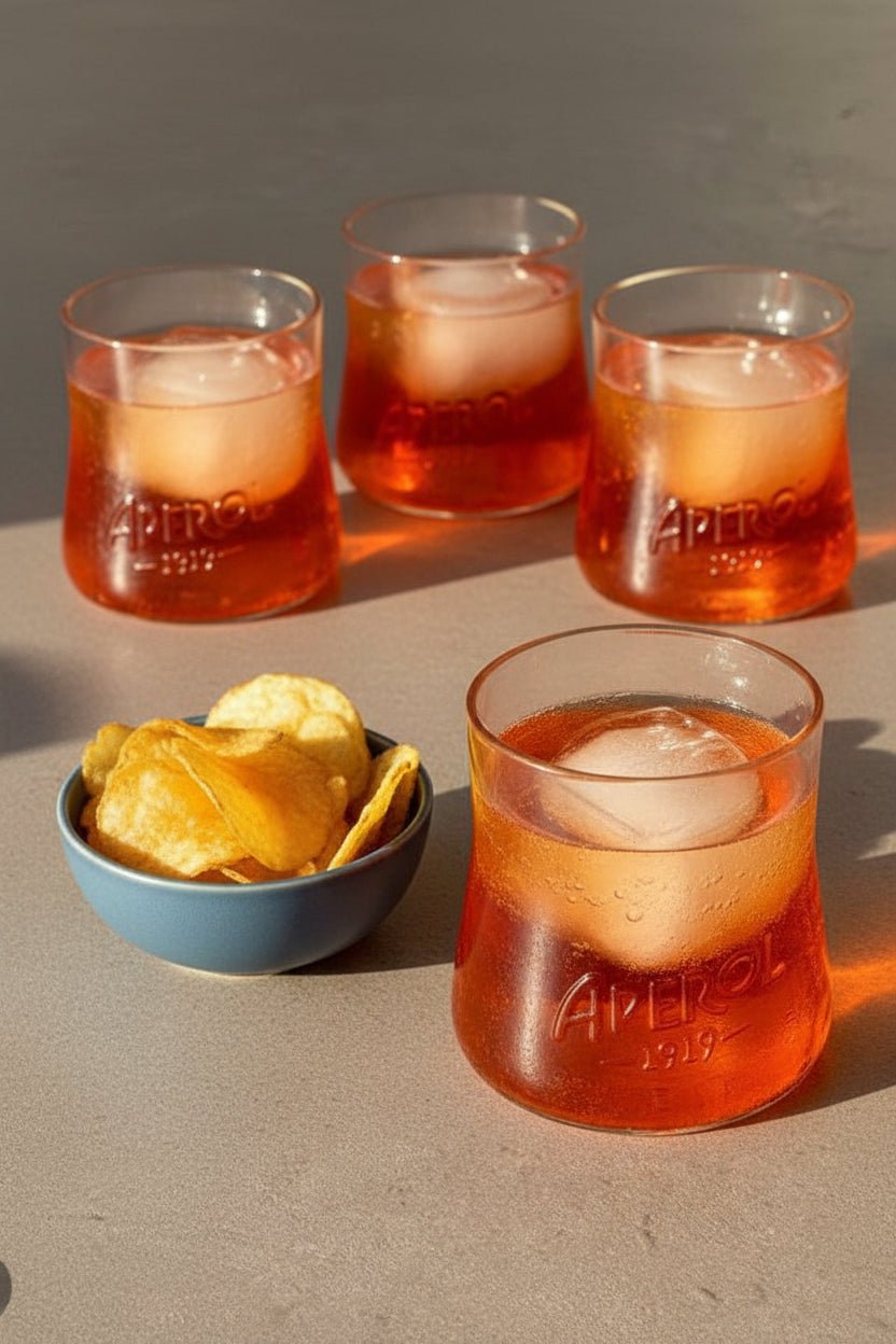 Aperol Glas - das Original - Upcycling aus der leergetrunkenen 1l Aperitivo Flasche - 1 Stück - MaBe®